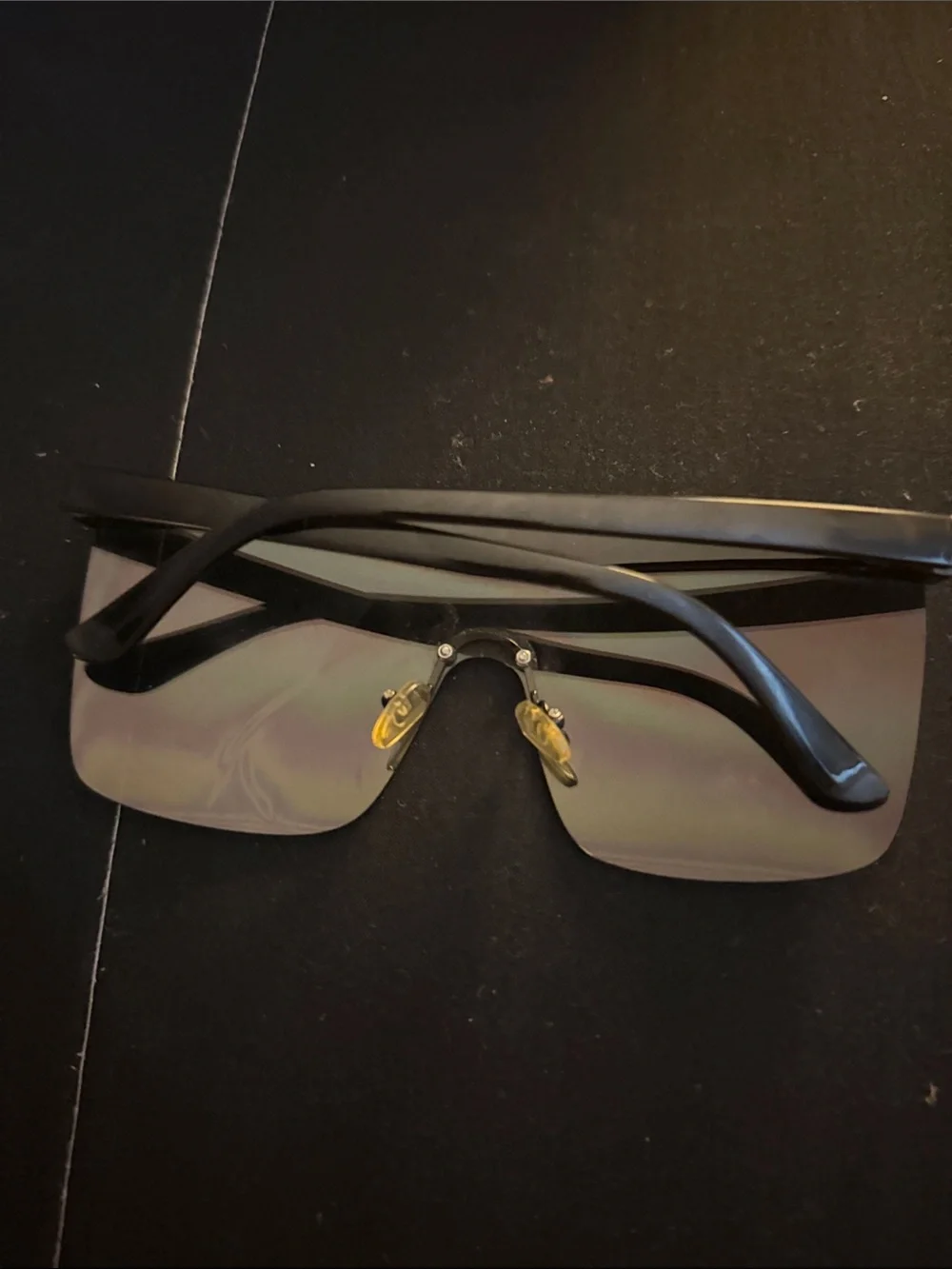 Shield Visor Sunglasses with Black Top Bar